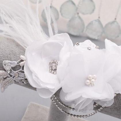 Bride Diamond Flower Fringe Belt, Diamond Inserted..