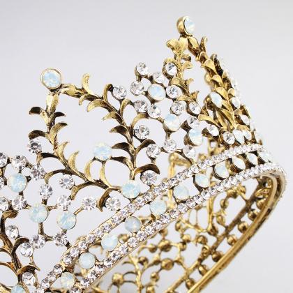 Circular Bridal Crown, Baroque Diamond Crown..
