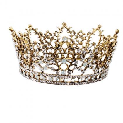 Circular Bridal Crown, Baroque Diamond Crown..
