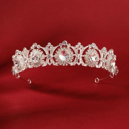 Classic Round Tiara, Vintage, Luxury Hollowed-out..