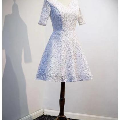 White Homecoming Dress, Sequins Daily Dress,..