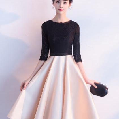 , Elegant Homecoming Dress, Mid -sleeve Dress,..