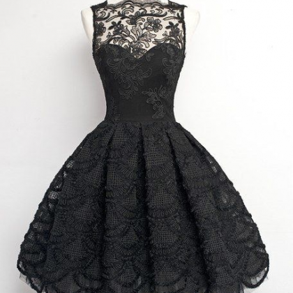 Vintage, Homecoming/prom Dress , Black Sheer Neck..