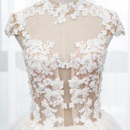 Wedding Dress, Simple Lace Bridal Dress, Decal..