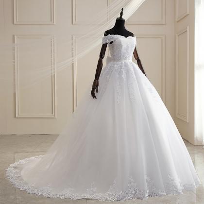 High Waist, Off Shoulder Bridal Dress, Spring And..
