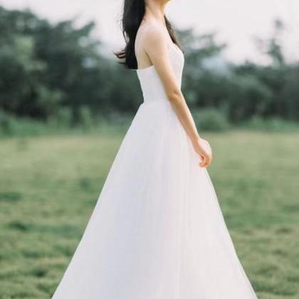 Simple light wedding dress, fairy b..
