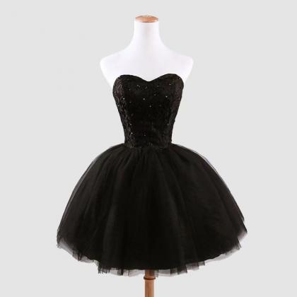 Black/white Evening Dress, Short Beaded Little..