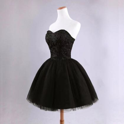 Black/white Evening Dress, Short Beaded Little..