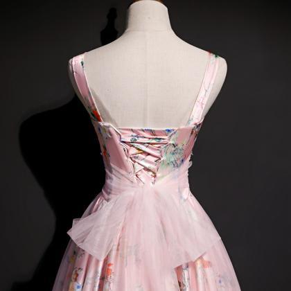 Spaghetti Strap Party Dress,charming Pink Evening..