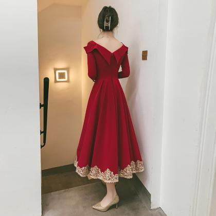 Sweetheart Red Prom Dress,charming Midi..