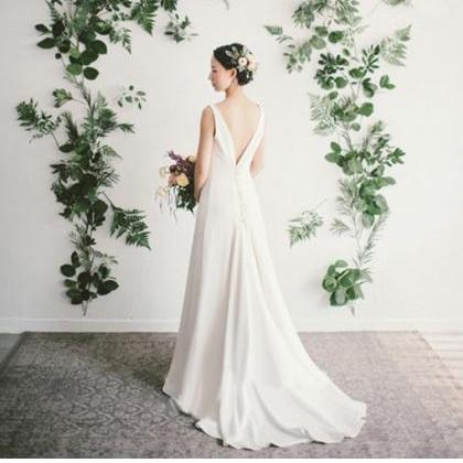Sleeveless Wedding Dress Simple Bridal..
