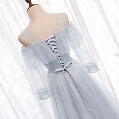 Unique,fairy,sliver Gray Bridesmaids Dress,light..