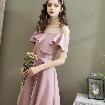 Charming,pink Bridesmaids Dress,daily Party Dress..