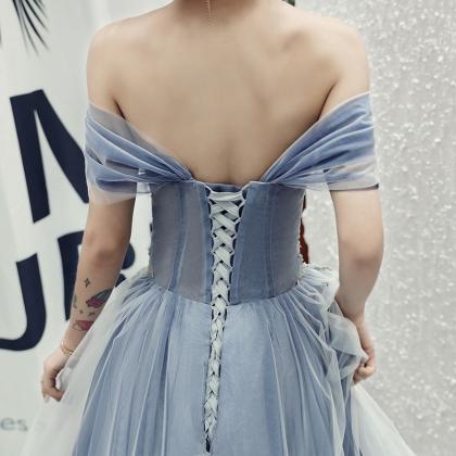 Dream,blue Bridesmaids Dress,off Shoulder Sexy..