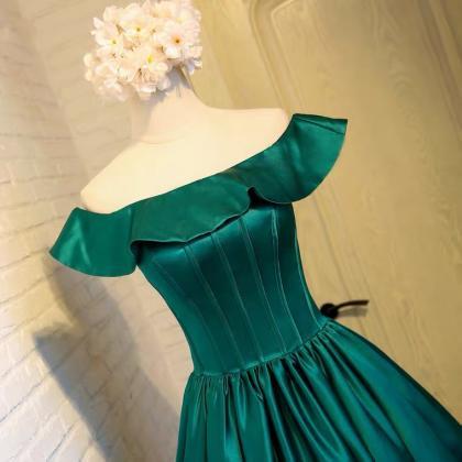 Dark Green Bridesmaid Dress,off Shoulder..