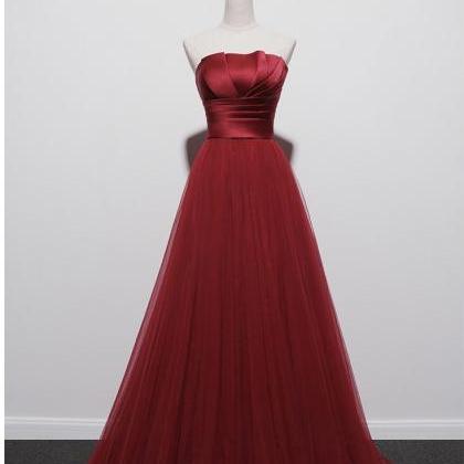 Strapless Prom Dress,red Party Dress,charming..