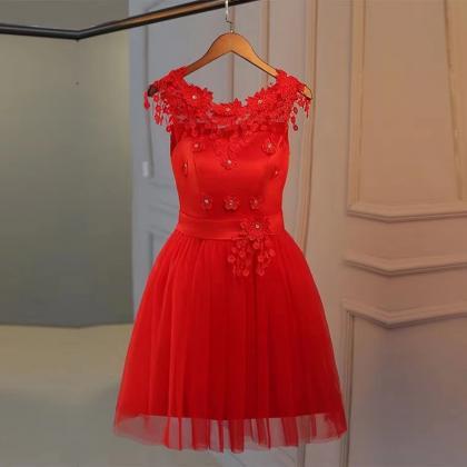 Red Homecoming Dress,sleeveless Mini Dress,short..