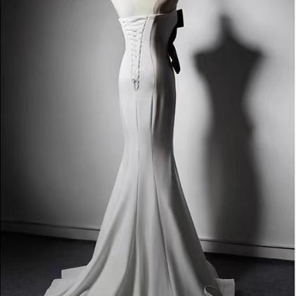 Strapless Prom Dress,white Party Dress,mermaid..