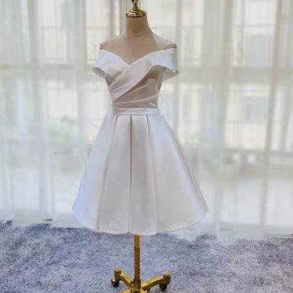 Shiny White Homecoming Dress Elegant White Party Dress Y682 main image 0