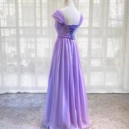 Purple Bridesmaids Dress,chiffon Evening Dress..