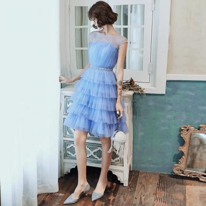 Blue Evening Dress, Fairy Homecoming Dress,..