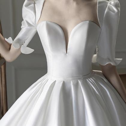 Long Sleeve Wedding Dress,square Neck Bridal Dress..
