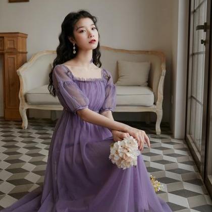 Romantic purple tulle dress, Hepbur..