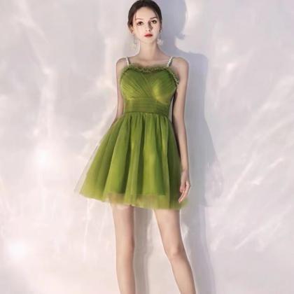Green Evening Dress, Fresh Graduation Dress,little..
