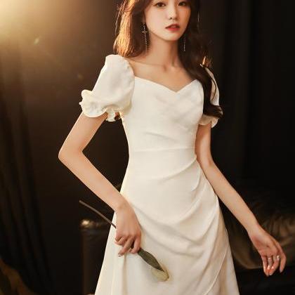 White Dress, Simple Fashion Dress, Party Short..