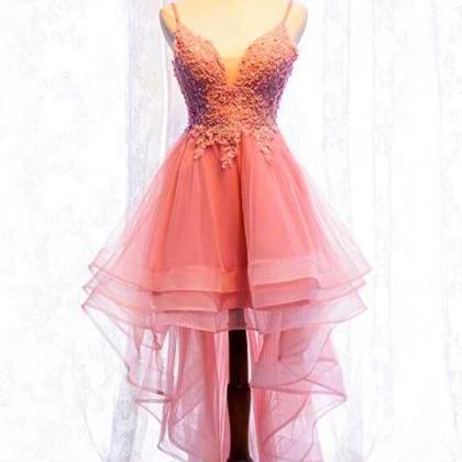 Pink Party Dress,high Low Homecoming..
