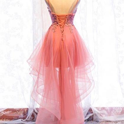 Pink Party Dress,high Low Homecoming..
