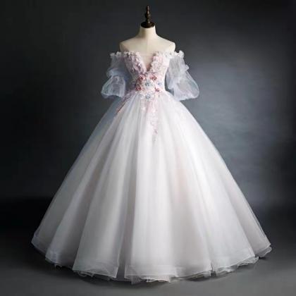 Off Shoulder Prom Dresses, White Wedding Dresses,..