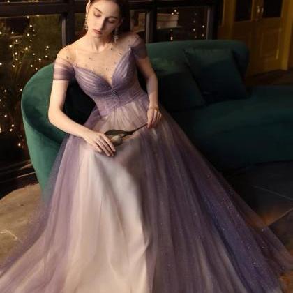 Purple Prom Dress, Temperament, Elegant,noble..