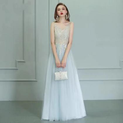 Blue Star Prom Dress, V-neck Super Fairy Party..