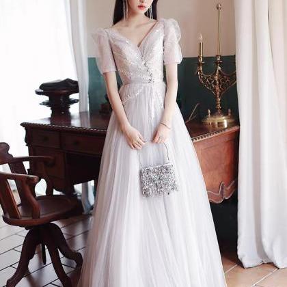 White Evening Dress, High Fashion Prom Dress,..