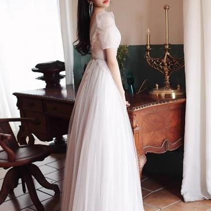 White Evening Dress, High Fashion Prom Dress,..