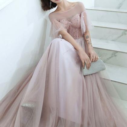 High Quality Pink Evening Dress, Temperament,..