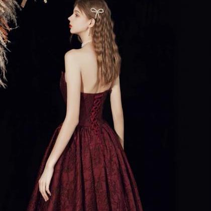 Red Wedding Dress,strapless Prom Dress,custom Made