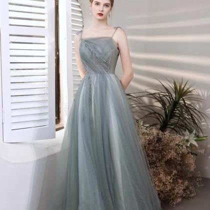 Blue Bridesmaid Dress, Classy Evening Dress,..