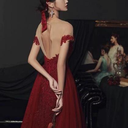 Red Homecoming Dress, Red Evening Dress,..