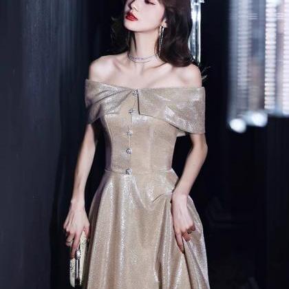 Off-the-shoulder Evening Dresses, Sexy Sequin Prom..
