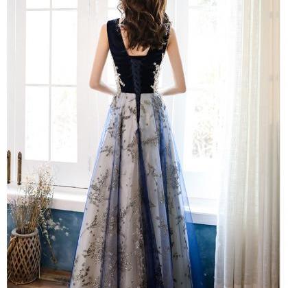 Classy, Shiny Socialite Prom Dress, Sleeveless..