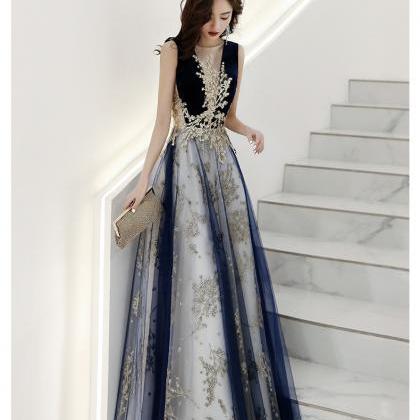 Classy, Shiny Socialite Prom Dress, Sleeveless..
