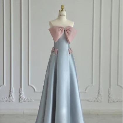 Blue Strapless Birthday Dress, Bridesmaid Dress..