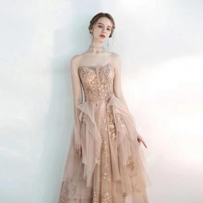 Champagne Pink Wedding Bridesmaid Dresses,..