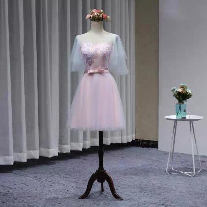Short Bridesmaid Dress , Pink Homecoming..