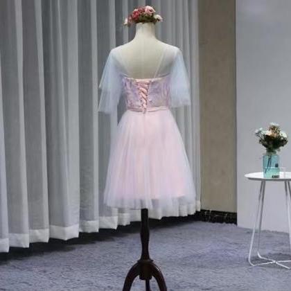 Short Bridesmaid Dress , Pink Homecoming..