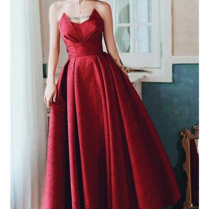 Strapless Red Evening Dress, Spring/summer, Red..