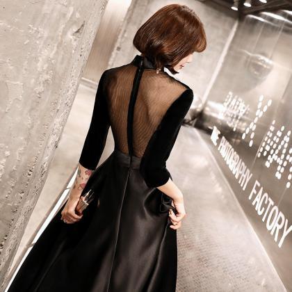 Fashionable Evening Dress, High Neck Long Party..