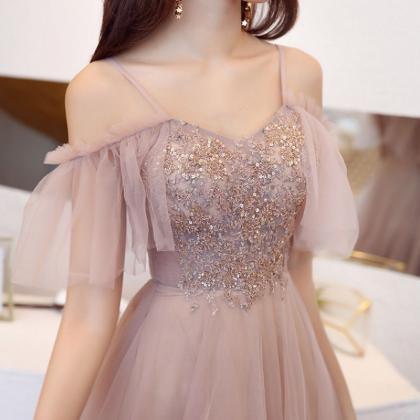 Off-the-shoulder Homecoming Dresses, Pink..